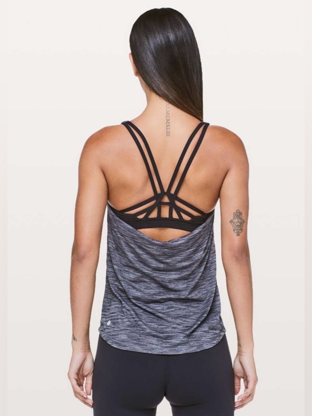 Lululemon Moment to Movement 2 in 1 Tank Top Heathered Black 4 yoga Pilates
